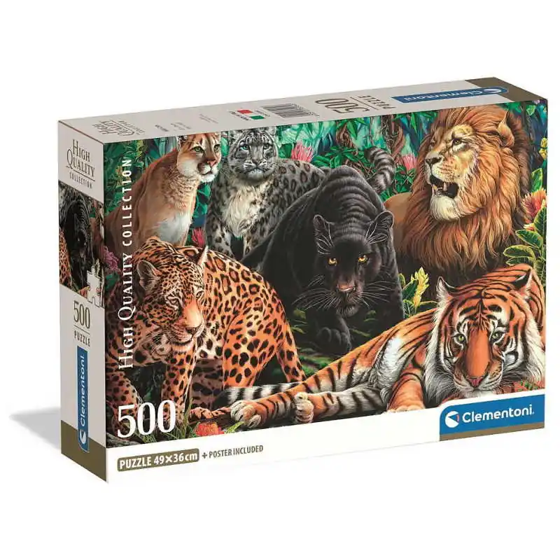 Clementoni 500 db-os Compact puzzle - Vadmacskák (35584) Biztonságos fizetés