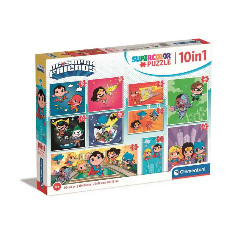 Árcsökkenés Clementoni- 10 az 1-ben SuperColor puzzle - DC Comics (20272)
