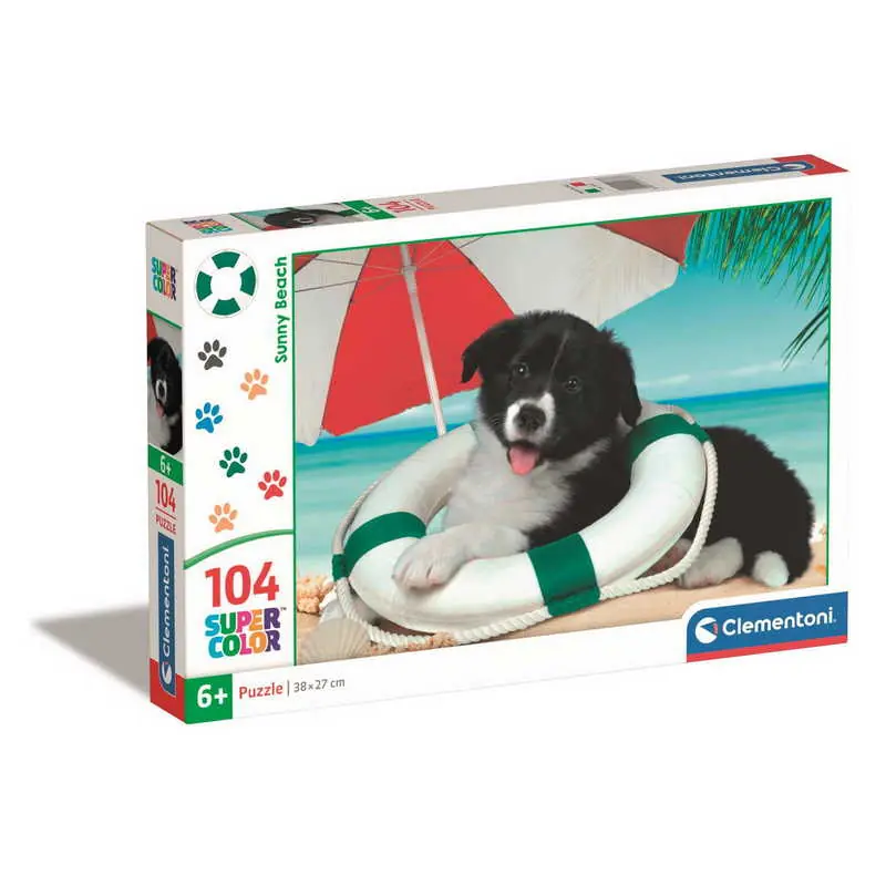 Clementoni- 104 db-os SuperColor puzzle - Kutya a strandon (25767) Különleges ajánlat