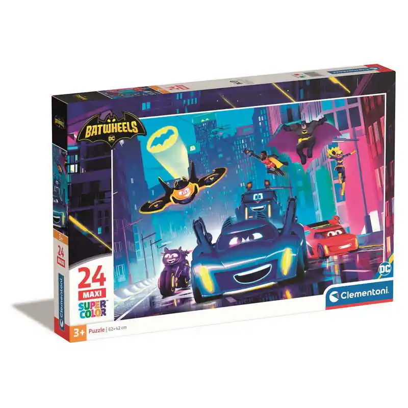 Clementoni- 24 db-os SuperColor Maxi puzzle - Batwheels (28522) Gyors szállítás