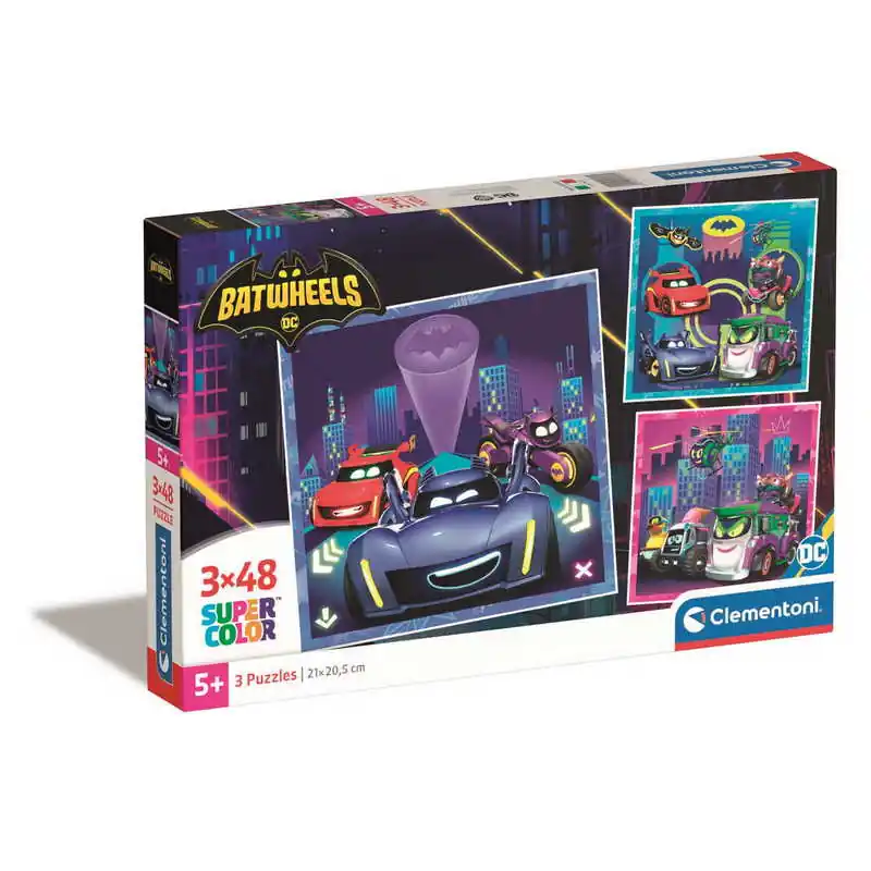Akció Clementoni- 3x48 db-os SuperColor puzzle - Batwheels (25307)