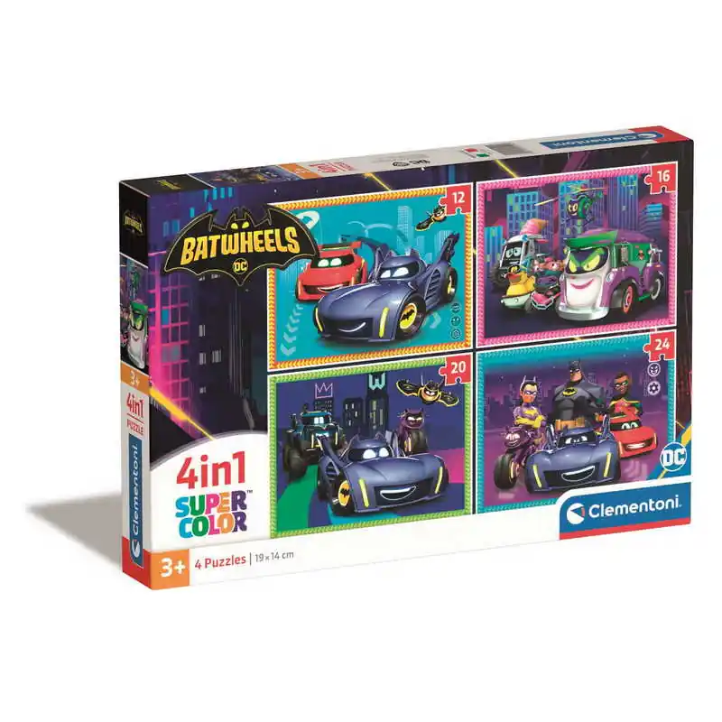 Clementoni- 4 az 1-ben SuperColor puzzle gyűjtemény - Batwheels (21529) Biztonságos fizetés