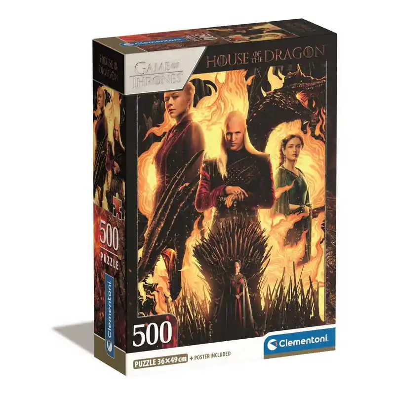 Korlátozott ajánlat Clementoni- 500 db-os High Quality Collection Compact puzzle - A Sárkányok Háza (35548)