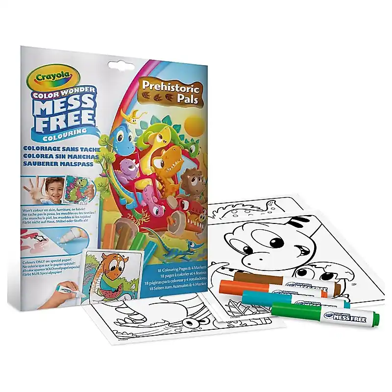 Crayola Color Wonder Prehistoric Pals maszatmentes színező készlet 18 oldallal és 4 filctollal (75-7 Utolsó esély
