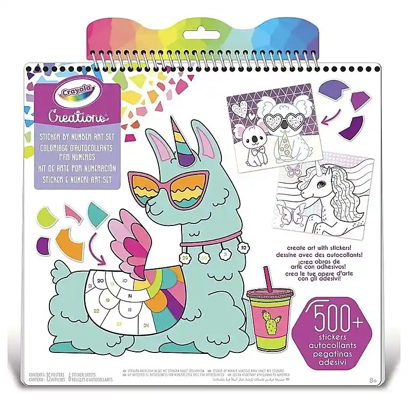 Biztonságos vásárlás Crayola Creations Sticker by Number Art Set számozott matricás kreatív készlet 15 poszterrel (04-622