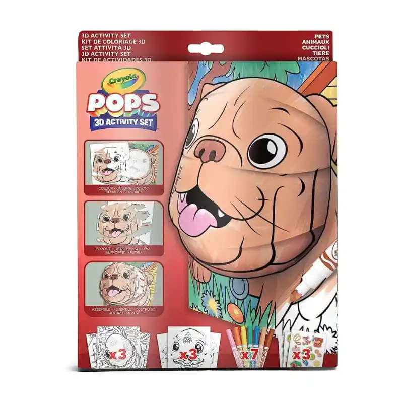 Crayola POPS 3D Activity set színező füzet filctollakkal és matricákkal kisállatok (174592) Expressz kézbesítés