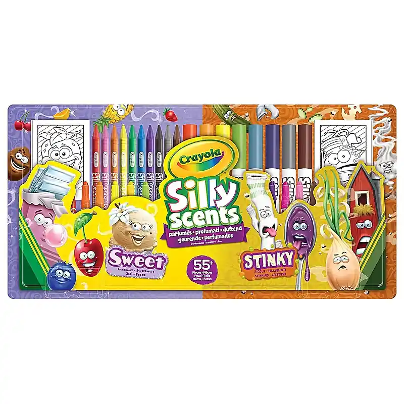 Expressz kézbesítés Crayola Silly Scents illatos kreatív színező készlet 55+ részes (04-0642)