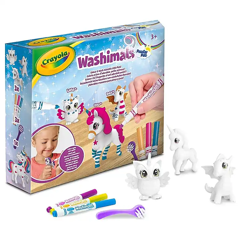Crayola Washimals Pastel Pets kimosható pasztell állatkák 3 figurával és 3 filctollal (74-7700) Olcsó