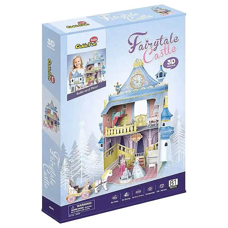Azonnal elérhető CubicFun Fairytale Castle tündérkastély 3D puzzle 81 db-os (08097)