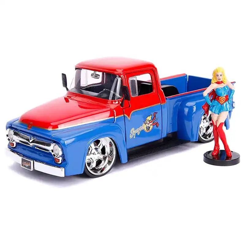 DC Comics Bombshells Supergirl 1956 Ford F0100 fém játékautó figurával 1 24 (901010192) Kihagyhatatlan ajánlat