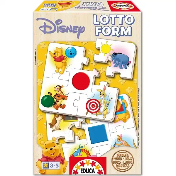 Vedd meg online Educa Fa Puzzle 3x5 db-os Micimackó - Játék a formákkal (13561)