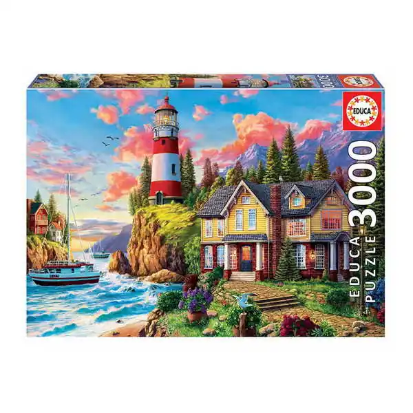 Educa Puzzle 3000 db-os Világítótorony az óceán mellett (185074) Szezonális akció