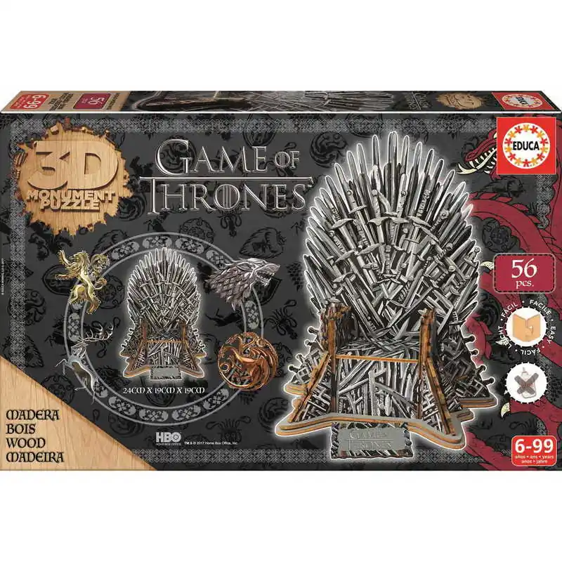 Legjobb ár Educa Puzzle 3D Monument fa puzzle, Trónok harca, A Vastrón 56 db-os (17207)