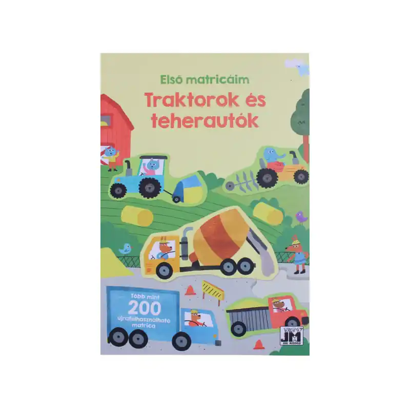 Újdonság Első matricáim traktorok és teherautók foglalkoztató füzet 200 db matricával A5 (174801)