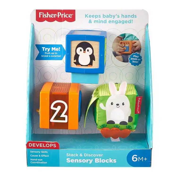 Fisher Price Változatos anyagok állatos kockák (818970) Akció