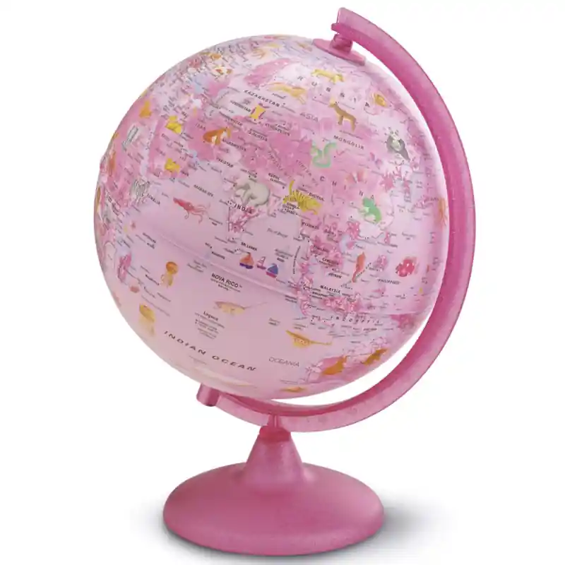 Földgömb állatvilág pink 25 cm átmérő (77133) Exkluzív ajánlat
