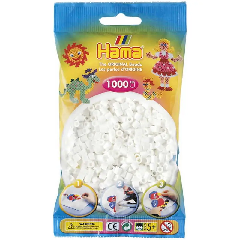 Azonnali szállítás Hama Midi gyöngy 1000 db-os fehér (207014)
