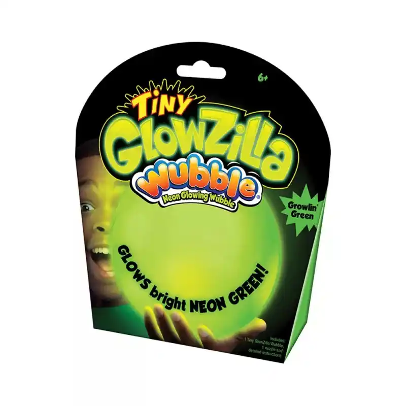 Exkluzív ajánlat Leddel világító Tiny Glowzilla Wubble 30 cm - neon zöld buboréklabda (81082)