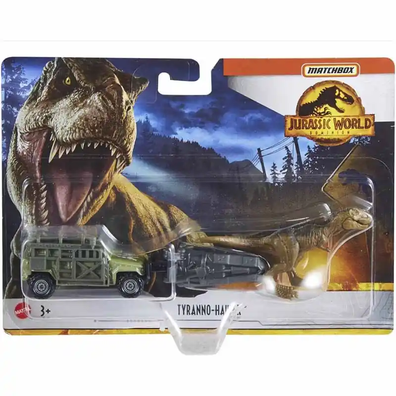 Szuper akció Matchbox Jurassic World Dominion Tyranno - Hauler játék játékautó dinoszaurusz figurával (HBH89)