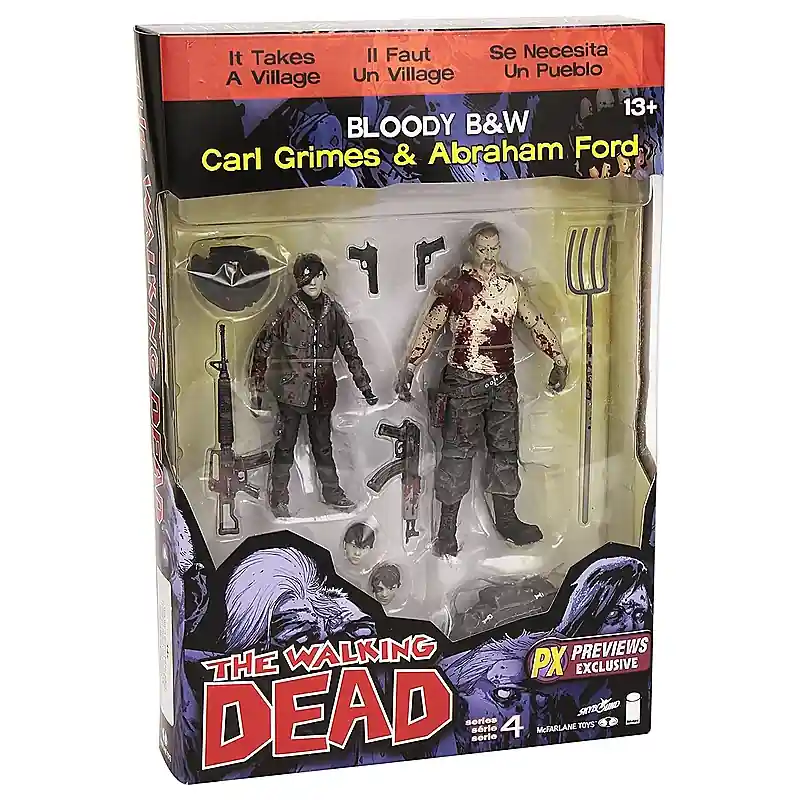 Árengedmény McFarlane The Walking Dead Comic Series 4 Carl Grimes és Abraham Ford PX Exclusive akciófigura 2-pac