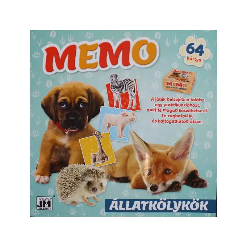 Nézd meg most Memo állatkönyv kivágós memória kártyajáték 64 db kártyával (174797)