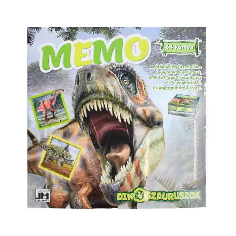Memo dinoszauruszok kivágós memória kártyajáték 64 db kártyával (174794) Árengedmény