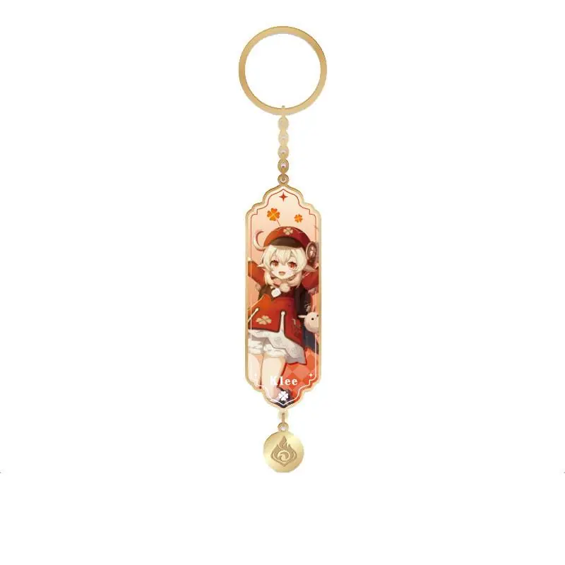 Rendeld meg most MiHoYo Genshin Impact Character Drawing Card Metal Keychain Klee