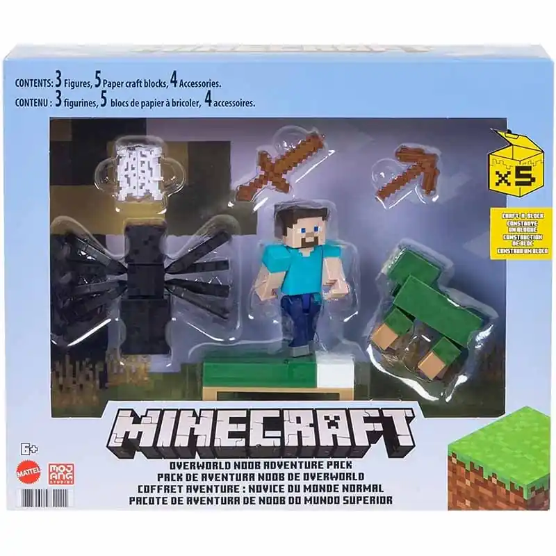 Minecraft Overworld Noob felfedező játékszett (GYX22) Biztonságos vásárlás