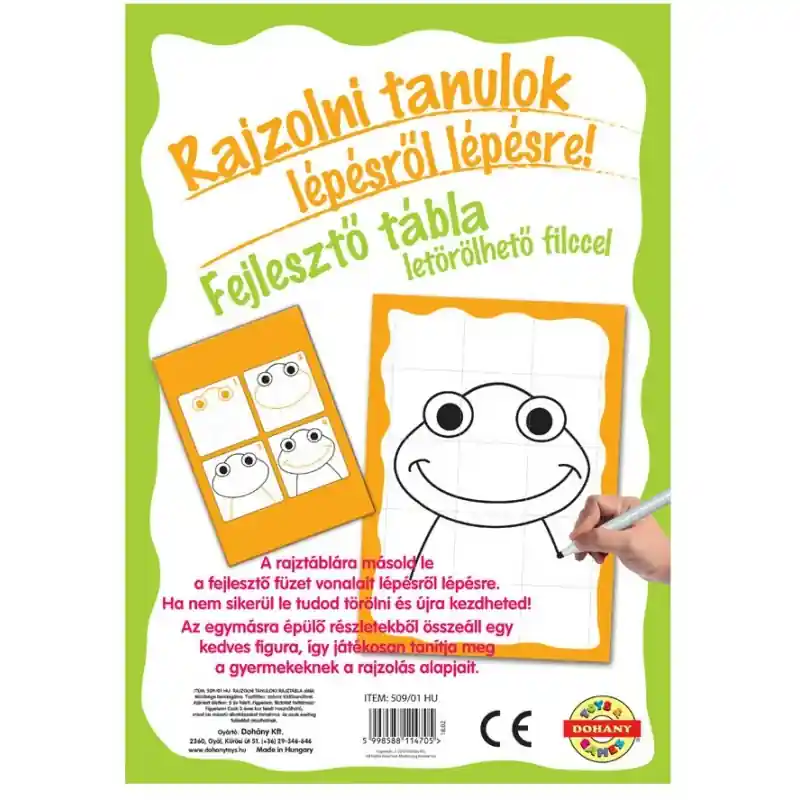 Biztonságos fizetés Munkafüzet Rajzolni tanulok fejlesztő tábla békás narancssárga (140101008)