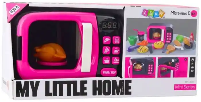 Csak ma My littly home műanyag játék mikrohullámú sütő fénnyel és kiegészítőkkel rózsaszín (173016)