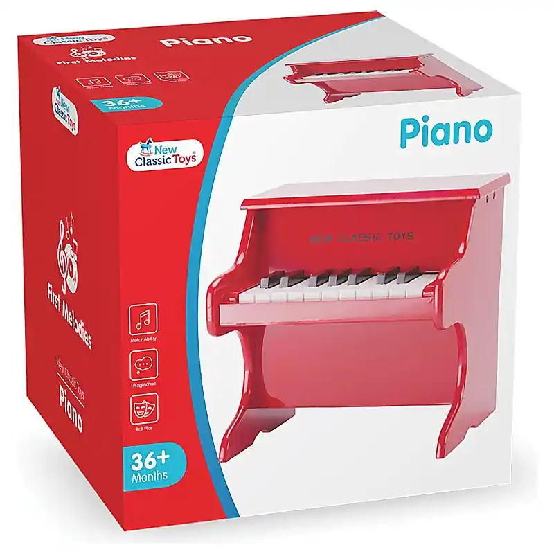 New Classic Toys piros játék zongora 18 billentyűvel 33 cm (101558) Csak ma
