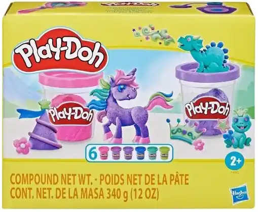 Legnépszerűbb Play-Doh unikornis, csillámos gyurma készlet kiegészítőkkel 6 db-os, 340 g-os (F9932)