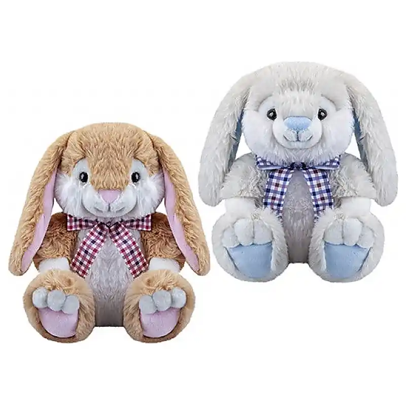 PMS Bonny Bunny nyuszi plüssfigura kockás masnival többféle 25 cm (664006) Azonnal elérhető