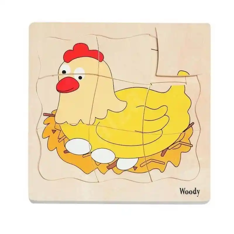 Puzzle Tyúk fejlődése 20 db-os db-os fa Woody (503010074) Árengedmény