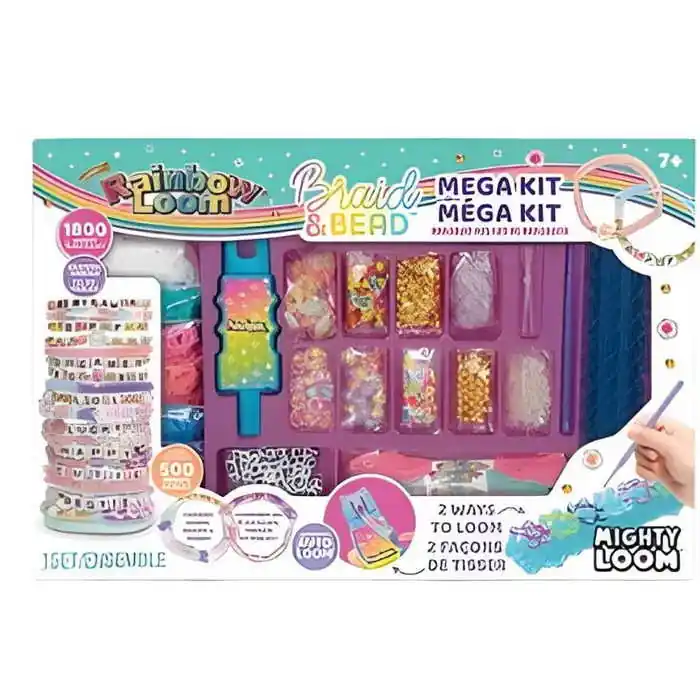 Korlátozott ajánlat Rainbow Loom Gumikarkötő készítő szett gyöngyökkel Mega szett (R0224)