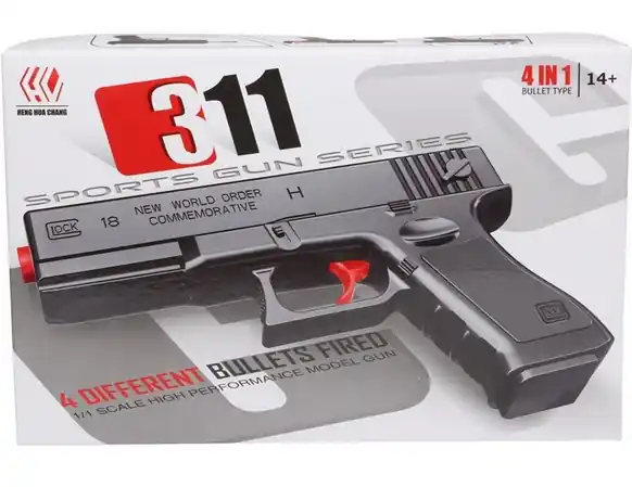 Sports Gun Series golyós pisztoly tölténnyel műanyag fekete (888519) Különleges ajánlat
