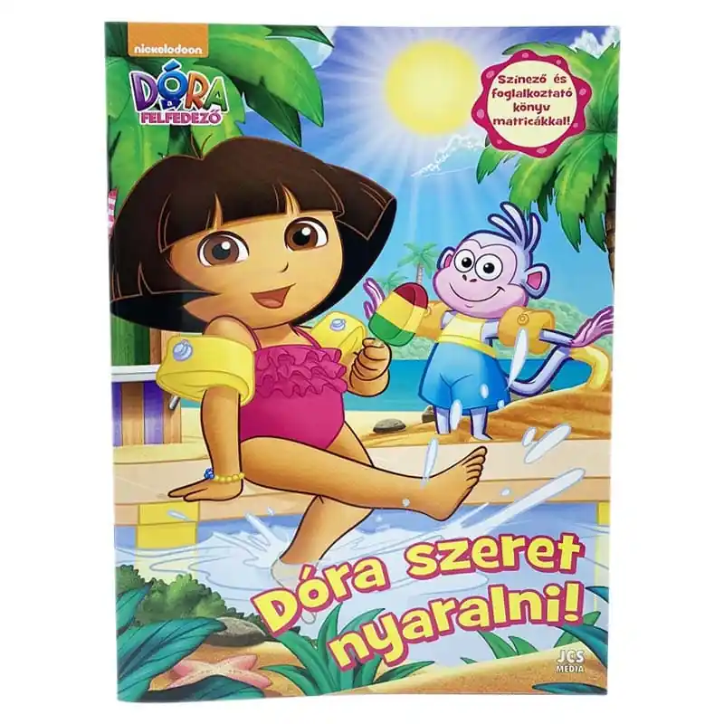 Színező és foglalkoztató füzet matricákkal Dóra felfedező, Dóra szeret nyaralni A4 (164650) Újdonság