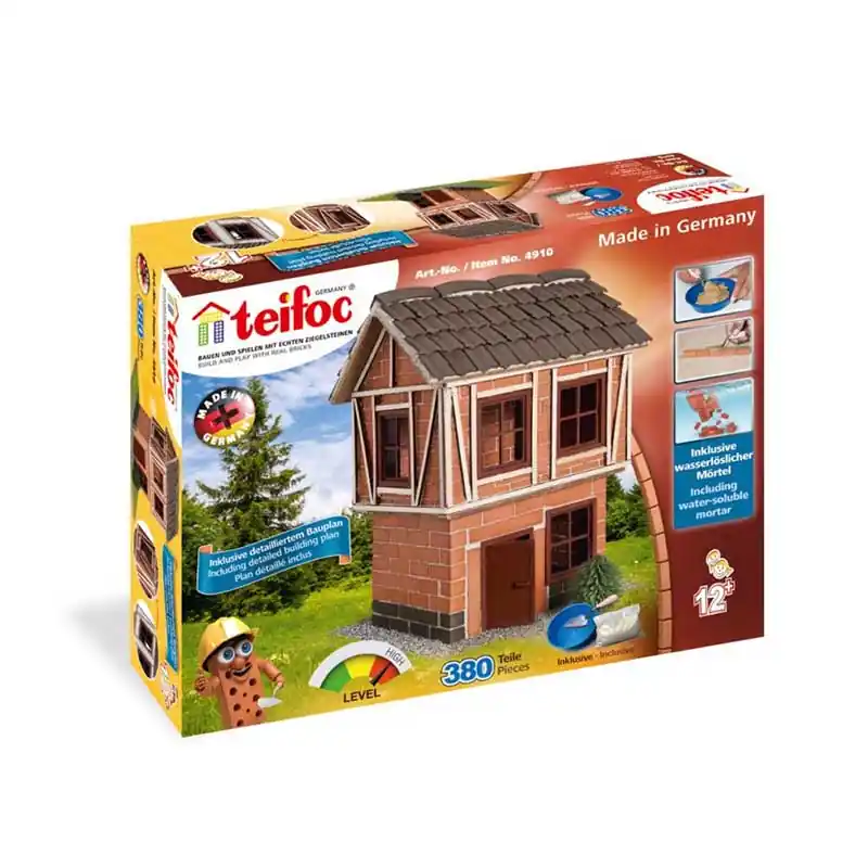 Tégla építőjáték favázas házikó kiegészítőkkel 380 db-os teifoc (169209) Expressz szállítás