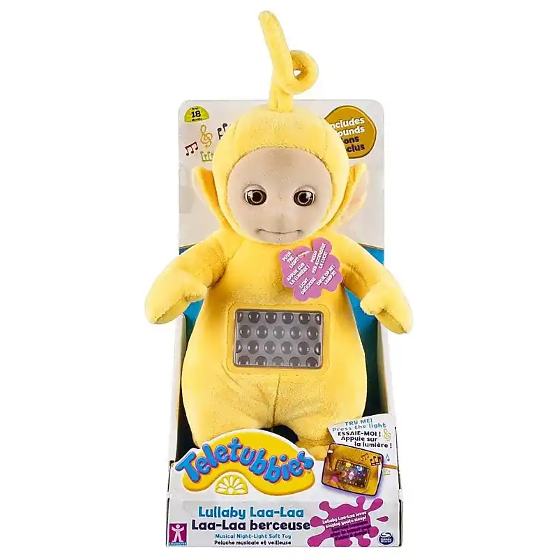 Expressz szállítás Teletubbies Jumping Laa-Laa interaktív plüssfigura 28 cm (03598)