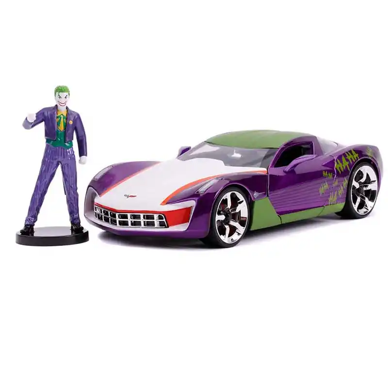 Azonnal elérhető The Joker 2009 Chevy Corvette Stingray fém autó Joker figurával 1 24 (253255020)