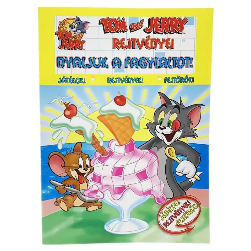 Szezonális akció Tom és Jerry rejtvényei, Nyaljuk a fagylaltot fejtörő és rejtvényfüzet A4 (164653)