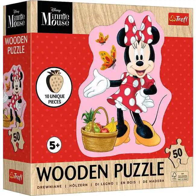 Különleges ajánlat Trefl 50 db-os Wooden Contour Fa Puzzle - Minnie Mouse (20279)