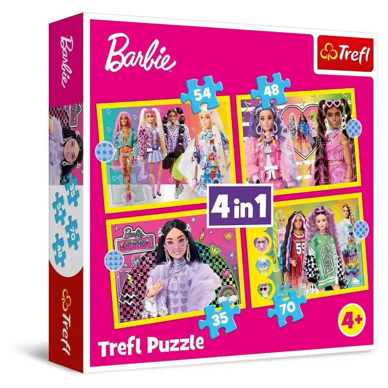 Akció Trefl Barbie világa 4 az 1-ben puzzle (35,48,54,70 db-os) (34626)