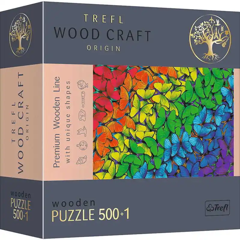 Trefl Fa Puzzle Szivárványszínű pillangók 500 + 1 db-os (20159) Legjobb ár