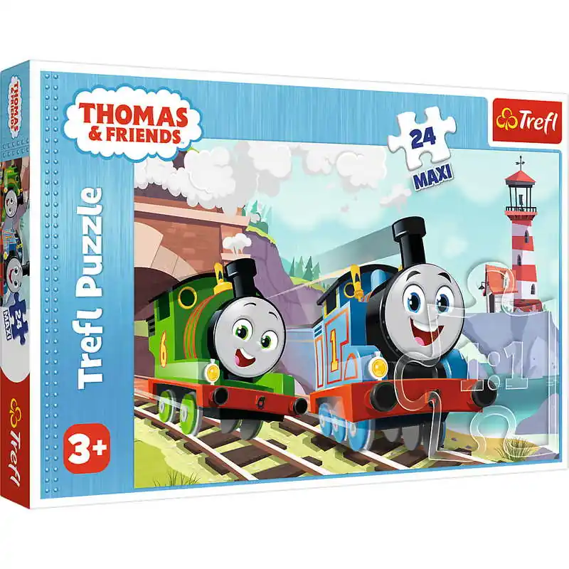 Trefl Maxi Puzzle Thomas és barátai - Thomas és Percy a pályán 24 db-os (14354) Szuper akció