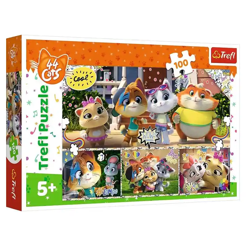 Trefl Puzzle 44 Csacska macska - Együtt a csapat 100 db-os (16442) Akció