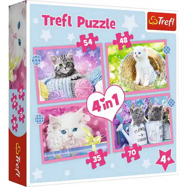 Trefl Puzzle 4in1 Fun Cats (34396) Biztonságos vásárlás