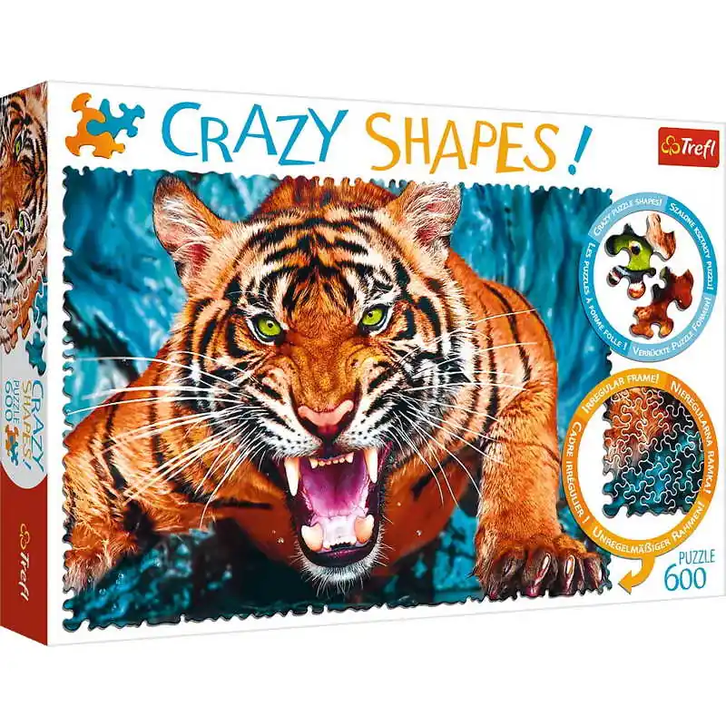 Szuper akció Trefl Puzzle 600 db-os Crazy Shapes! - Egy tigrissel szemben (11110)