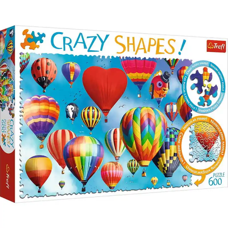 Gyors kiszállítás Trefl Puzzle 600 db-os Crazy Shapes! - Színes hőlégballonok (11112)