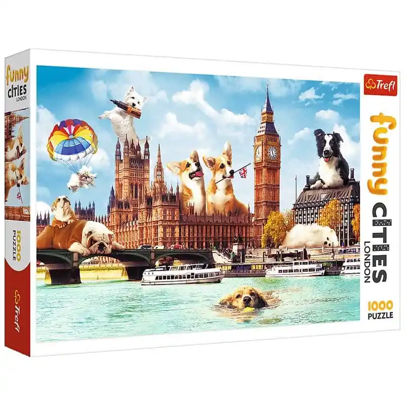 Kedvezményes ár Trefl Puzzle Funny Cities - Kutyák Londonban 1000 db-os (10596)